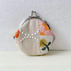 ミナペルホネン パッチワーク ハンドメイド がま口 小銭入れ