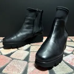 【美品】　ビューフォート　ブーツ　サイドジップ　 ショートブーツ　厚底　23.5