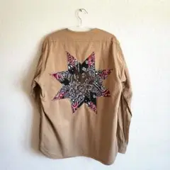 oaxaca　オアハカ　バンダナ　パッチワーク　シャツ　ジャケット　ベージュ