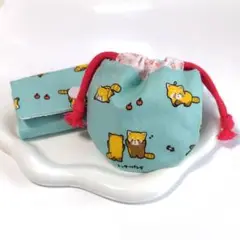 レッサーパンダ柄のキーケース＆巾着袋セット