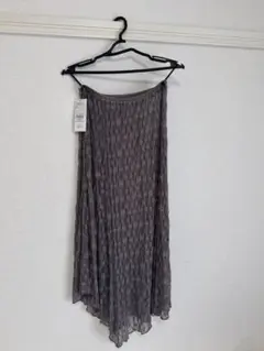 グレー プリーツ ロングスカート タグ付き