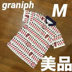 美品　graniph グラニフ　ポロシャツ　総柄　やユニセックス　Mサイズ 男女