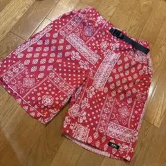 バンダナ柄 赤 ハーフパンツ 調整可能