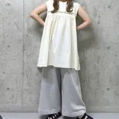 LOWRYS FARM ピグメントキリカエチュニック ロング　L アイボリー