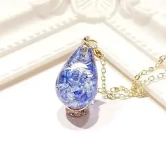 1250.スワロ入り♡ しずく型レジンネックレス♡