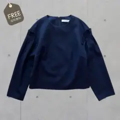 ADORE アドーア ライトフラノブラウス 38 ネイビー