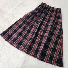 ◆極美品 タグ付未使用 ichi イチ タータンチェックコットンギャザースカート