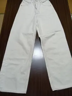 値下げ！AＺＵＬ ホワイト ワイドレッグデニム