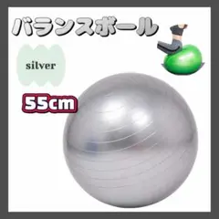 バランスボール 55cm シルバー ヨガ 体幹 トレーニング フィットネス