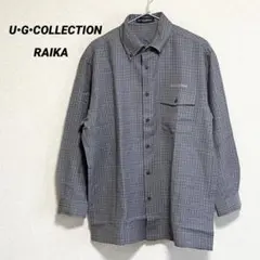U•G•COLLECTION 長袖シャツ　チェック　グレー　毛100%