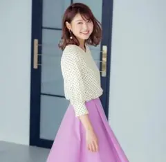 ゆるスリーブ くるみボタン ドットブラウス FEERICHELU