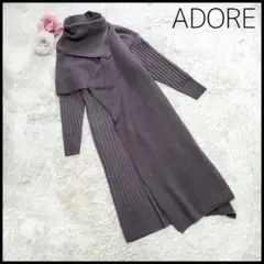 【レイヤード】 アドーア 2way ポンチョ ロングワンピース タートルネック