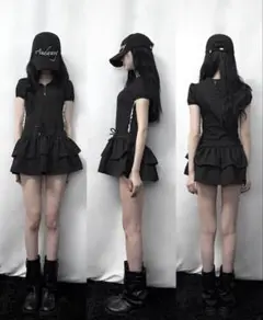 andwang double frill mini dress