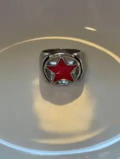 【極美品】スター・星リング　アメリカンジュエリー　赤・red レア