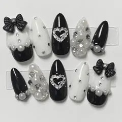 現品❀ネイルチップ 量産型 ワンホン 地雷系