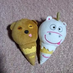 ミニオン　アイスクリーム型ぬいぐるみキーホルダーセット