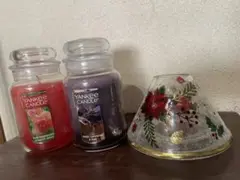 YANKEE CANDLE ヤンキーキャンドル LサイズX2個u0026専用シェード