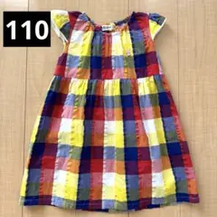 ミキハウス　ワンピース　110 女の子　チェック柄　ホットビスケッツ