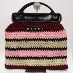 【極美品】MARNIマルニ フラワーカフェ クロシェ ハンドバッグ