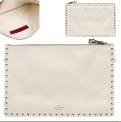ヴァレンティノ(Valentino) レザー ロックスタッズ クラッチバッグ