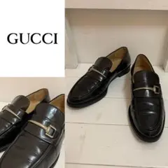 GUCCI VINTAGE ITALY製 ビットレザーローファー 8 1/2 B