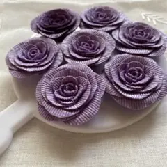 【最終価格】手鏡　花　エコクラフト　鏡　ミラー　タッセル　飾り紐　バラ　薔薇