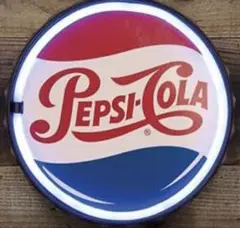 1980s ペプシコーラ　ライトアップ看板　ストアサイン　ネオンサイン　アメトイ ネオンサイン ペプシコーラ LEDパネル看板 デザイン性抜群 昭和