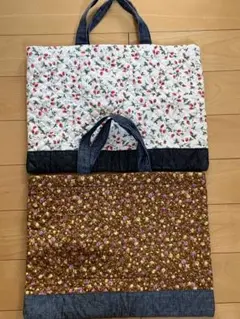 ２点セット　レッスンバック　手提げ袋　キルティング生地 新学期　ハンドメイド