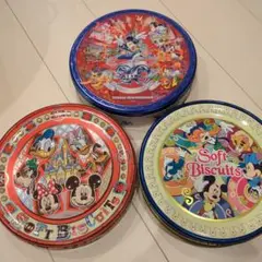 ディズニーランド　20周年　お菓子缶　セット　丸型　レトロ　希少　匿名