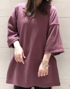 JEANASIS BIGスリットTEE/FREE パープル