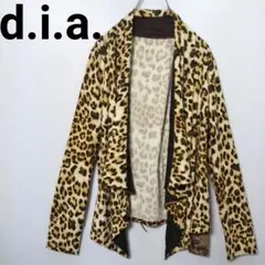 【フォロー割】新品 d.i.a 総ヒョウ柄フロントドレープカーディガン 豹柄