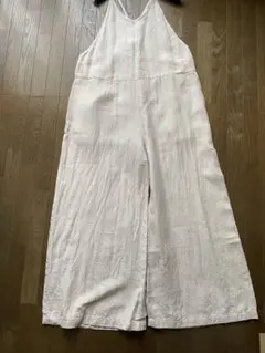 リネン　オールインワン　サロペット