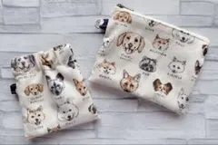 ハンドメイド　犬図鑑　ポーチ　バネポーチ