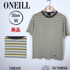 ★美品★ ONEILL ストライプ 半袖 Tシャツ オリーブ/ベージュ Mサイズ
