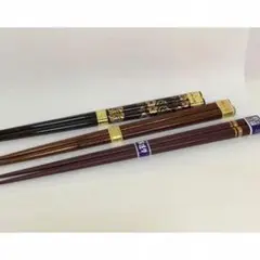 木製装飾付き箸3組セット
