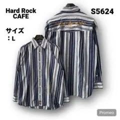【即購入OK】Hard Rock CAFE 長袖シャツ サイズL ストライプ