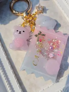 ゆめかわ キャンディ シャカシャカキーホルダー くまチャーム