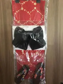 新品】　簡単着付け　綿100% 浴衣　3点セット　（浴衣、簡単帯、下駄）