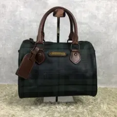 ポロ ラルフローレン ハンドバッグ レザー PVC チェック