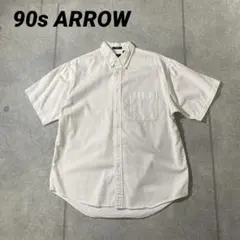 90sヴィンテージ　ARROWアロー　オックスフォード　ボタンダウン　白　L