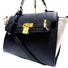 FALCHI NEW YORK 2WAYバッグ ショルダーバッグ ダークブルー