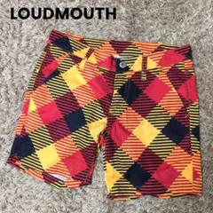 LOUDMOUTH ラウドマウス ハーフパンツ ゴルフウェア 黄×赤×黒チェック