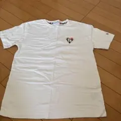 ハート刺繍 ホワイト 半袖Tシャツ