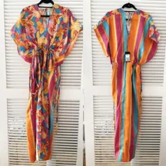 新品未使用 Jim Thompson (ジムトンプソン)シルクロングワンピース JIM THOMPSON ジムトンプソン シルク フラワープリント