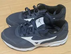 【美品】Mizuno(ミズノ)ネイビー ランニングシューズ/25.0センチ
