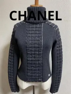 未使用 CHANEL お洒落なセーター タートル ニット チョコバー