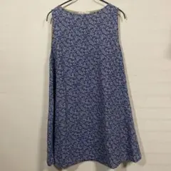 フラワープリント ノースリーブチュニック　麻