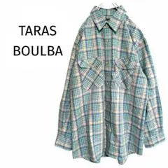 タラスブルバ/長袖ネルシャツ チェック柄 登山 アウトドア オーバーサイズ L