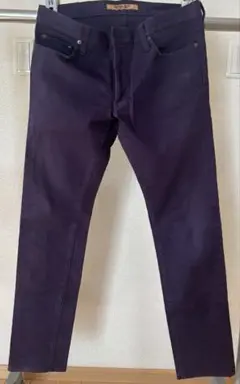 ユニクロORIGINAL BASICスキニーデニム 34 Ｌサイズ　紫　パープル