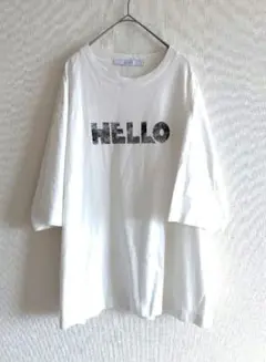 フレームワーク　framework 度詰め天竺HELLO Tシャツ　ホワイト